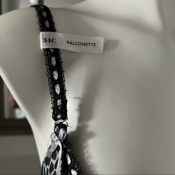 Isaac Mizrahi Balconette Push-Up Bra Animal Print Lace Trim Size 34C NWT - Picture 6 of 15